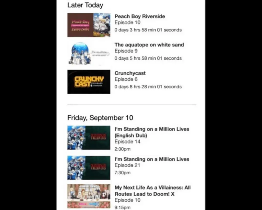 When Does Crunchyroll Update?