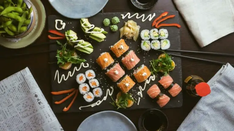 Different types of sushi rolls