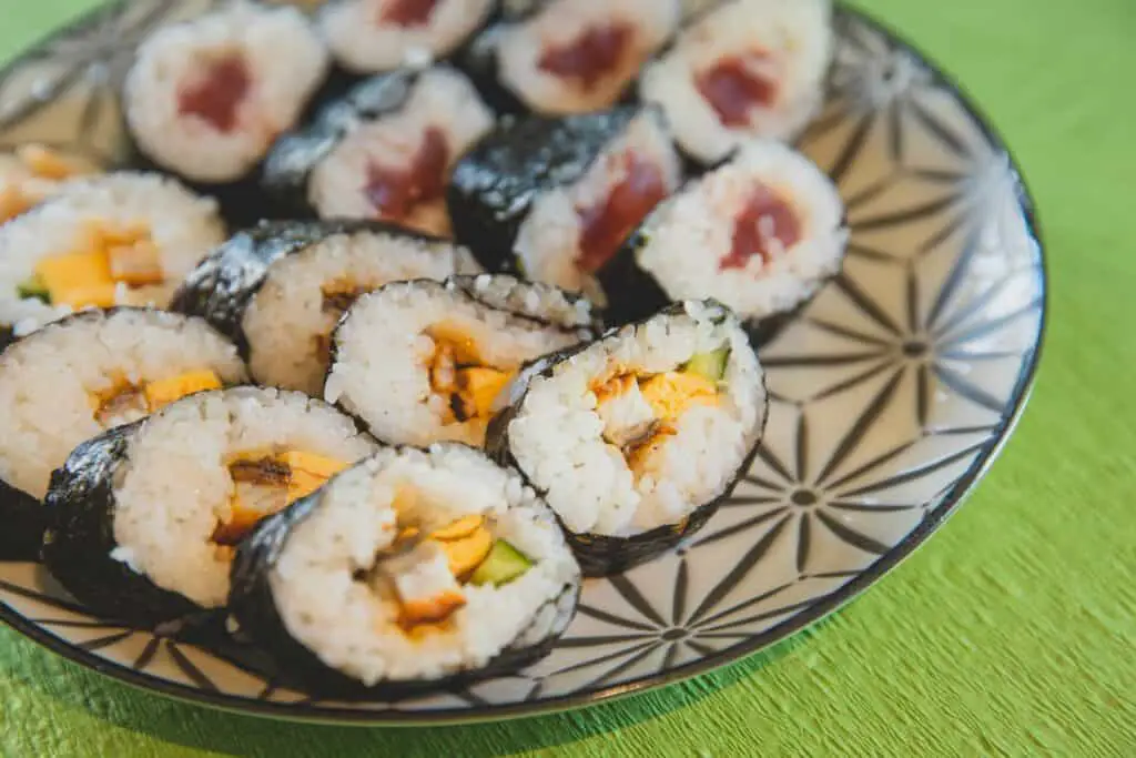 Sushi on a plate