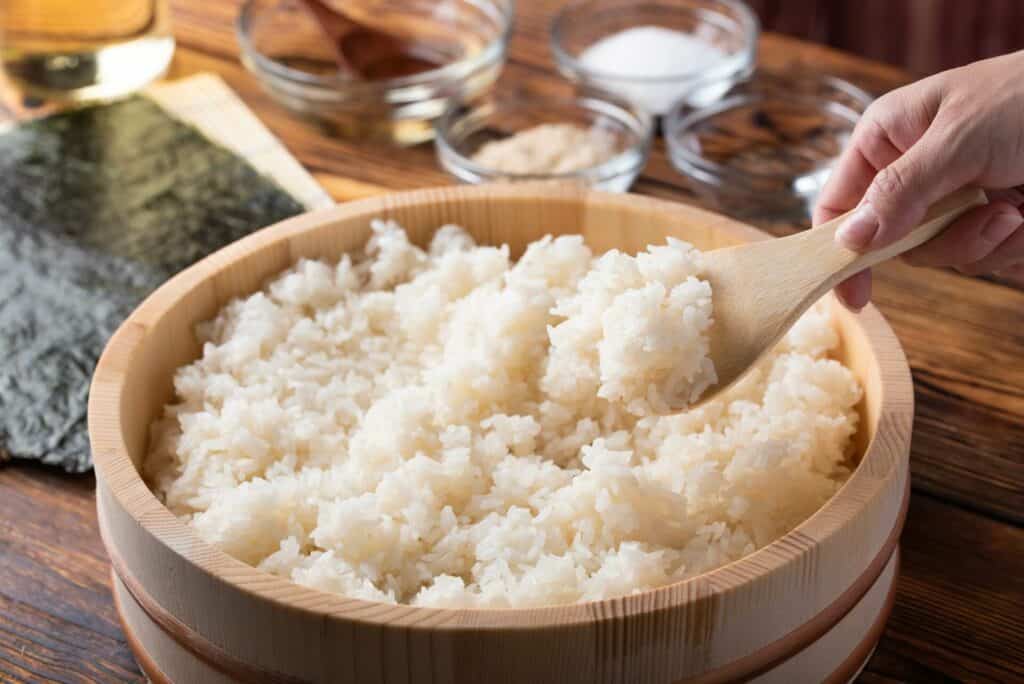 A bowl of Calrose grain