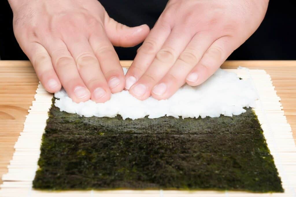 Sushi making process