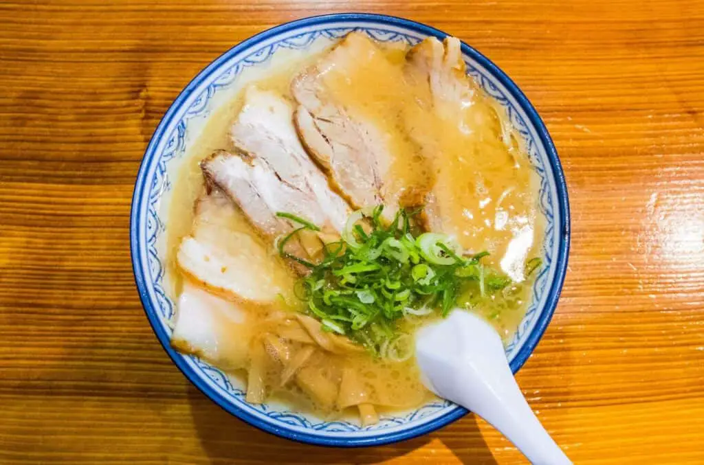 A bowl of tonkotsu ramen