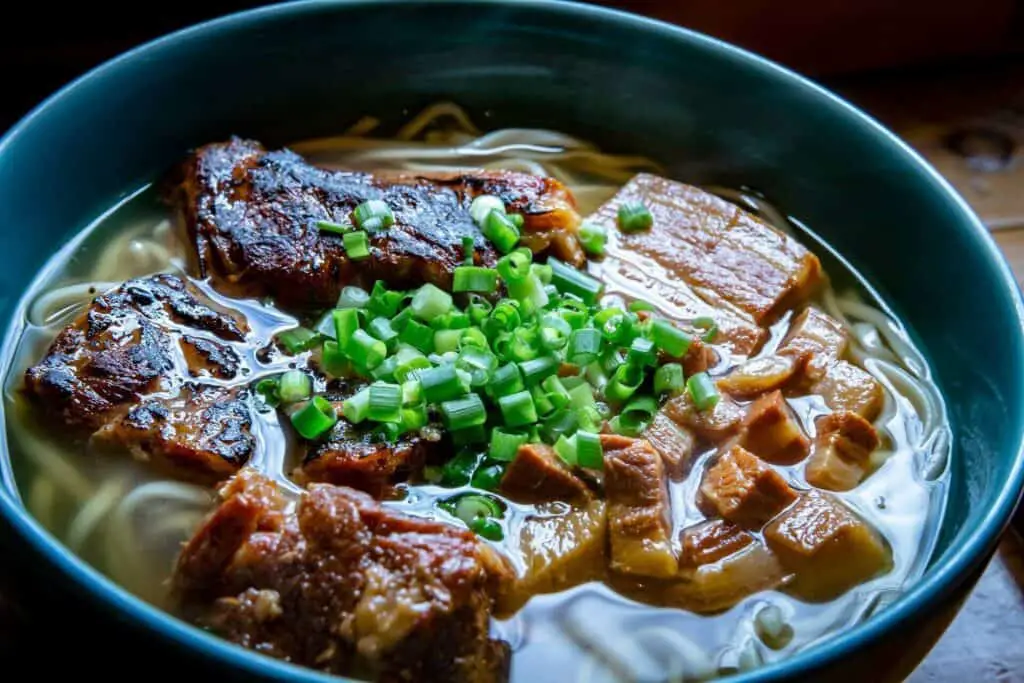 Beef ramen in a bowl