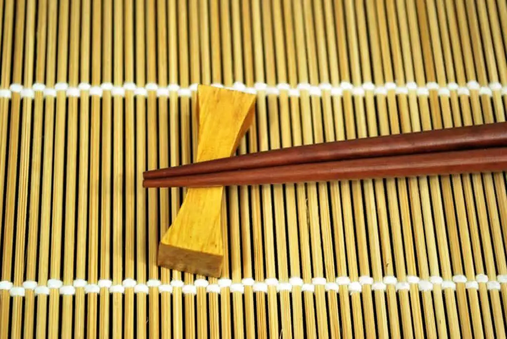 Close-up of dark brown chopsticks
