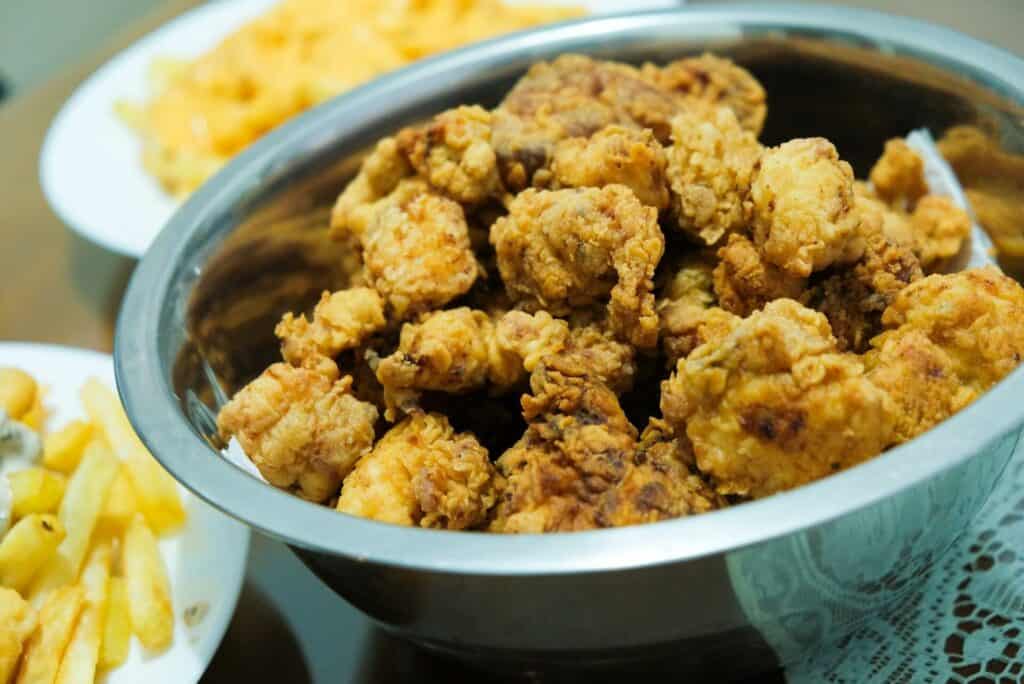 Deep fried chicken in a bowl