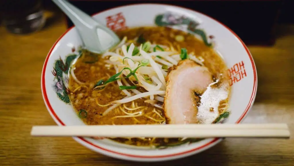 Miso ramen served