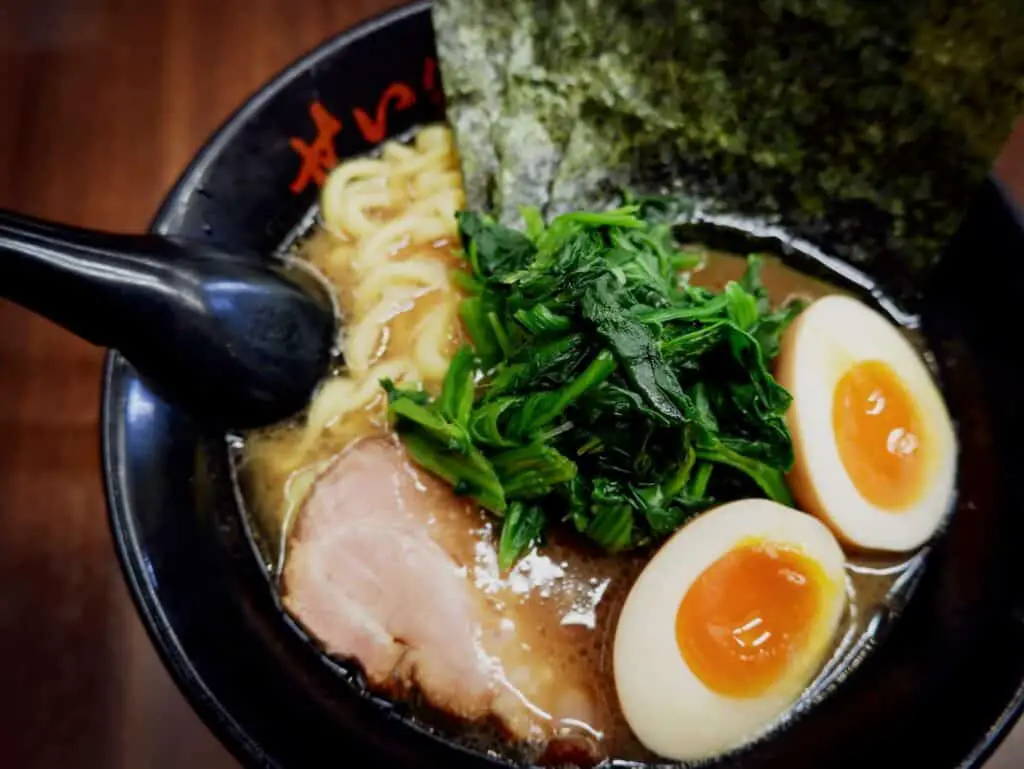 Ramen with eggs and other toppings
